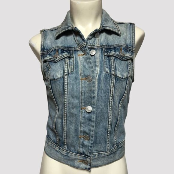 Aritzia Talula Denim Jean Vest Size X-Small - Picture 2 of 12